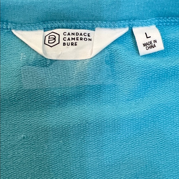 Candace Cameron Bure Light Blue Midi Flutter-Sleeve T-Shirt Dress Round Neckline - Picture 9 of 11